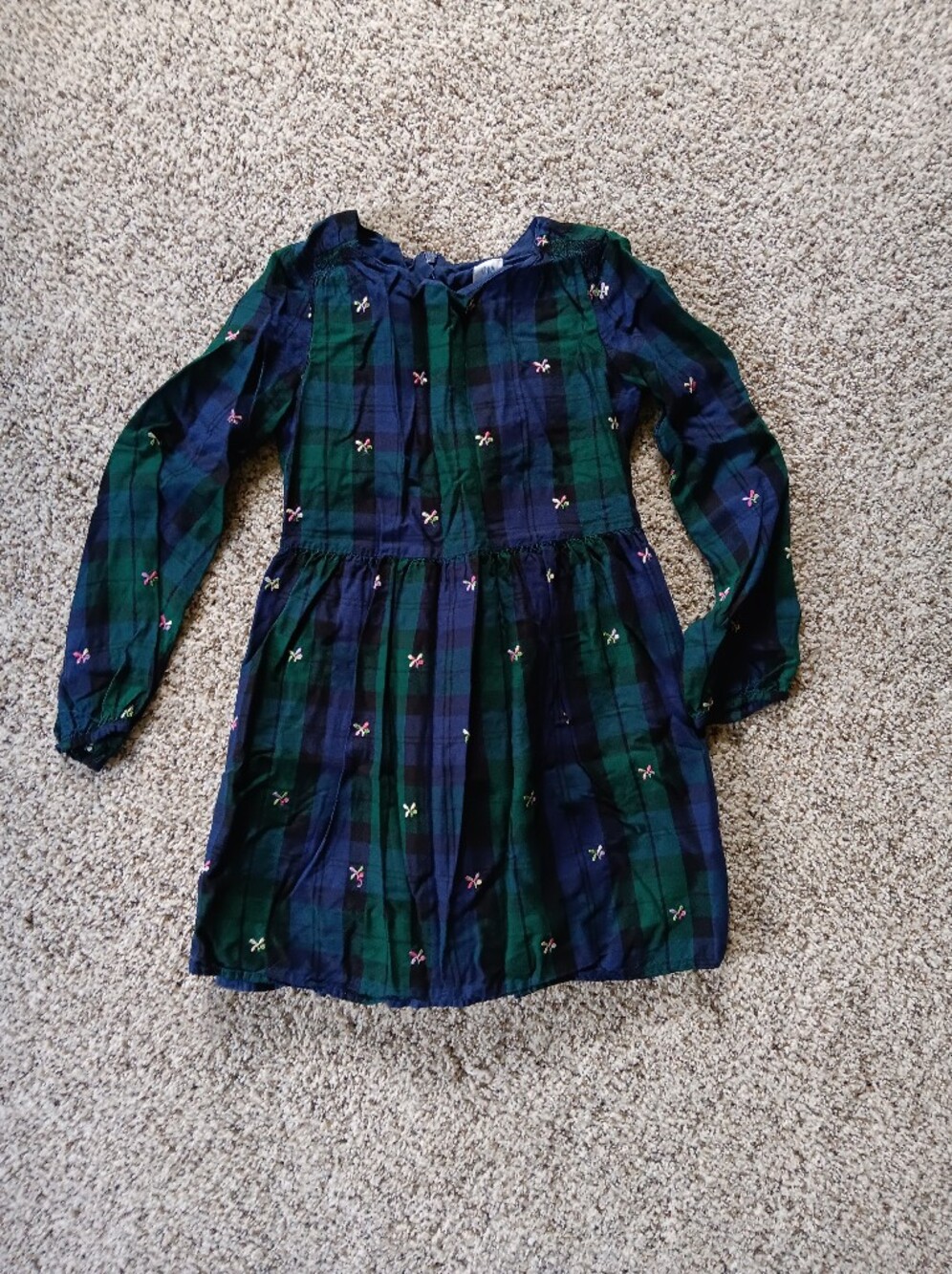 Gap Kids Sarah Jessica Parker Plaid Green Blue Dress Medium